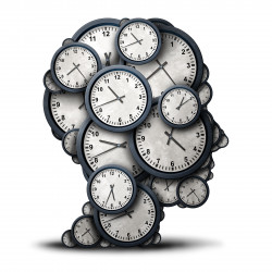 image of head made of clocks